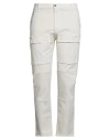 Grey Daniele Alessandrini Man Pants Ivory Size 34 Cotton, Elastane