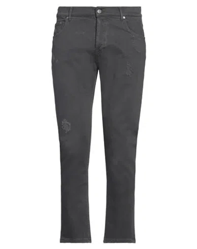 GREY DANIELE ALESSANDRINI GREY DANIELE ALESSANDRINI MAN PANTS LEAD SIZE 38 ORGANIC COTTON, ELASTANE