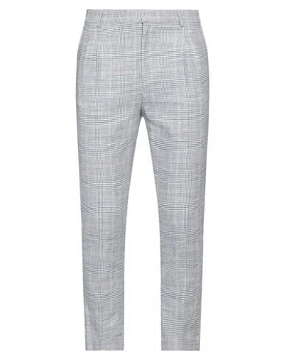 Grey Daniele Alessandrini Man Pants Light Blue Size 32 Linen, Cotton