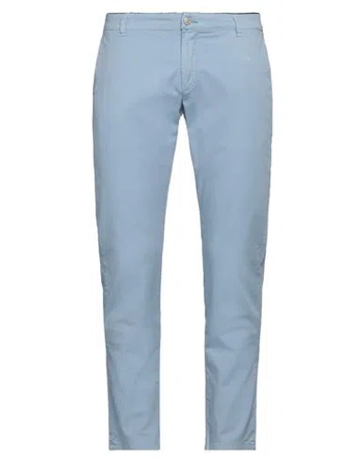 Grey Daniele Alessandrini Man Pants Light Blue Size 33 Cotton, Elastane