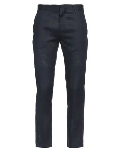 Grey Daniele Alessandrini Man Pants Midnight Blue Size 30 Linen In Black