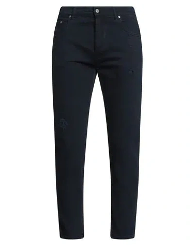 Grey Daniele Alessandrini Man Pants Midnight Blue Size 32 Organic Cotton, Elastane