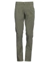 Grey Daniele Alessandrini Man Pants Military Green Size 30 Cotton, Elastane In Green