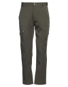 Grey Daniele Alessandrini Man Pants Military Green Size 30 Polyester, Elastane In Green
