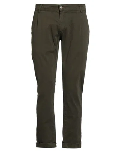 Grey Daniele Alessandrini Man Pants Military Green Size 34 Cotton, Elastane