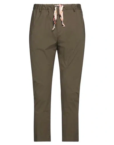 Grey Daniele Alessandrini Man Pants Military Green Size 36 Cotton, Elastane