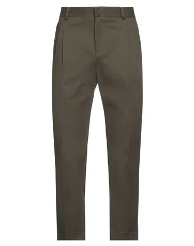 Grey Daniele Alessandrini Man Pants Military Green Size 38 Cotton, Elastane