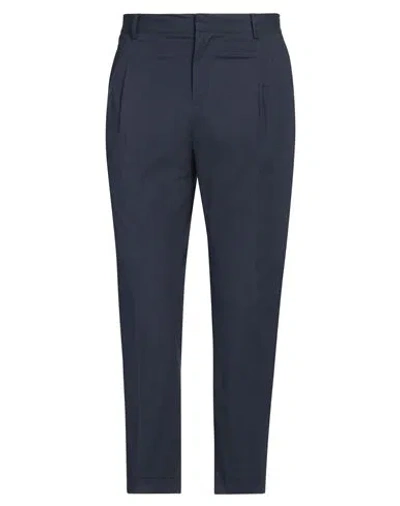 Grey Daniele Alessandrini Man Pants Navy Size 34 Cotton, Elastane In Navy Blue