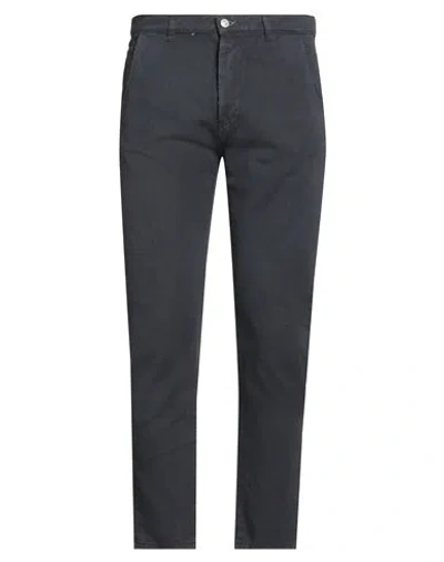 GREY DANIELE ALESSANDRINI GREY DANIELE ALESSANDRINI MAN PANTS NAVY SIZE 34 COTTON, LINEN