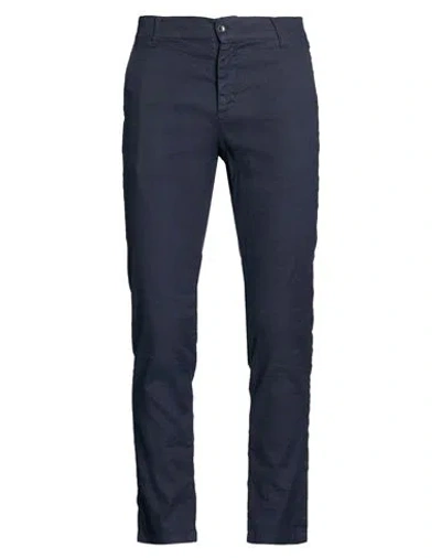 Grey Daniele Alessandrini Man Pants Navy Size 34 Linen, Cotton, Elastane In Blue