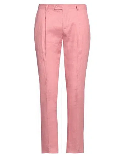 Grey Daniele Alessandrini Man Pants Pastel Pink Size 32 Linen