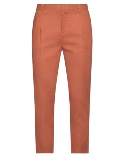 Grey Daniele Alessandrini Man Pants Rust Size 30 Linen, Viscose In Red