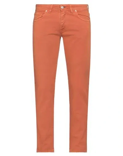 Grey Daniele Alessandrini Man Pants Rust Size 32 Cotton, Elastane In Orange