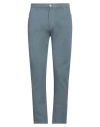 Grey Daniele Alessandrini Man Pants Slate Blue Size 33 Cotton, Linen