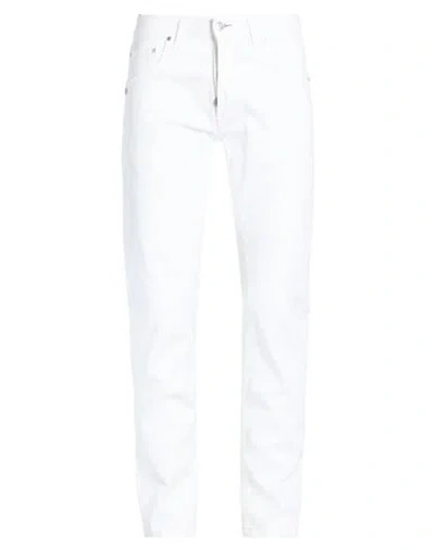 Grey Daniele Alessandrini Man Pants White Size 33 Cotton, Elastane