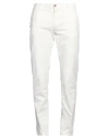 Grey Daniele Alessandrini Man Pants White Size 32 Cotton, Elastane