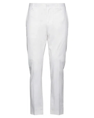 Grey Daniele Alessandrini Man Pants White Size 34 Cotton