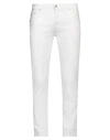 Grey Daniele Alessandrini Man Pants White Size 34 Cotton, Elastane