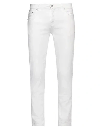 Grey Daniele Alessandrini Man Pants White Size 34 Cotton, Elastane