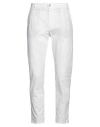 Grey Daniele Alessandrini Man Pants White Size 36 Cotton, Elastane