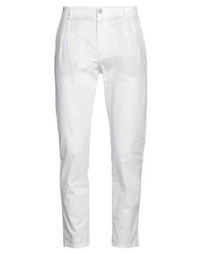 Grey Daniele Alessandrini Man Pants White Size 36 Cotton, Elastane In White