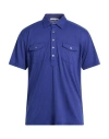 Grey Daniele Alessandrini Man Polo Shirt Blue Size Xxl Polyester, Viscose, Elastane
