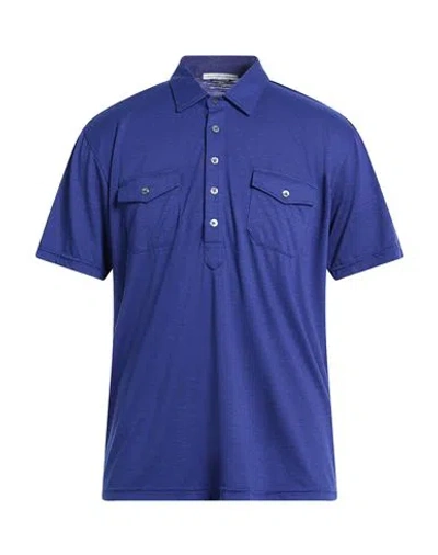 Grey Daniele Alessandrini Man Polo Shirt Blue Size Xxl Polyester, Viscose, Elastane