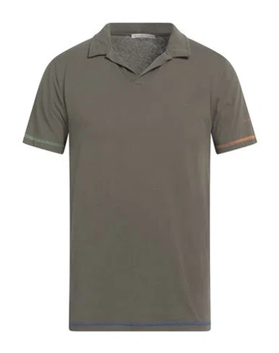 Grey Daniele Alessandrini Man Polo Shirt Dark Green Size M Cotton