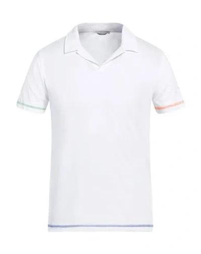 Grey Daniele Alessandrini Man Polo Shirt White Size S Cotton
