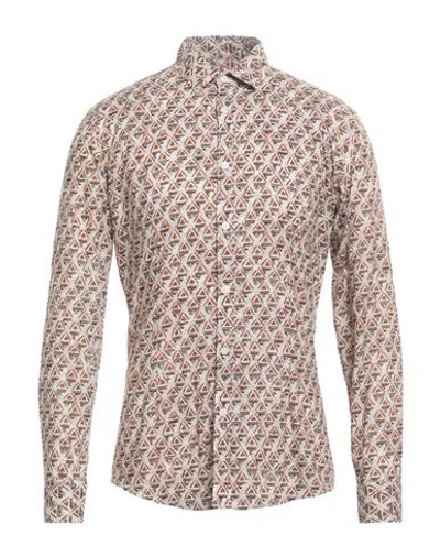 Grey Daniele Alessandrini Man Shirt Beige Size 16 Cotton