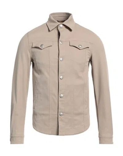 Grey Daniele Alessandrini Man Shirt Beige Size 36 Cotton, Polyamide, Elastane