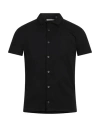 Grey Daniele Alessandrini Man Shirt Black Size 15 Cotton, Elastane
