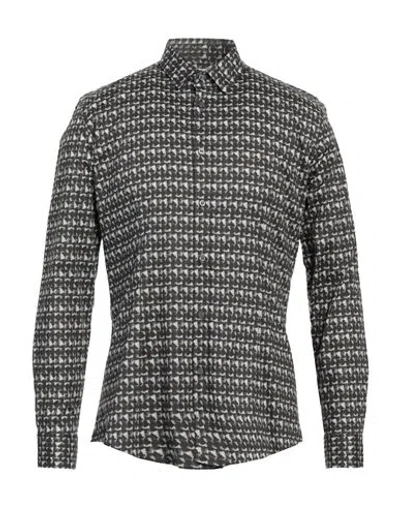 Grey Daniele Alessandrini Man Shirt Black Size 15 ¾ Cotton, Elastane