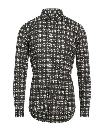Grey Daniele Alessandrini Man Shirt Black Size 15 ¾ Cotton, Elastane