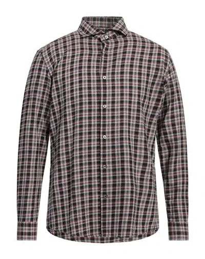 Grey Daniele Alessandrini Man Shirt Black Size 16 Cotton