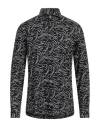 Grey Daniele Alessandrini Man Shirt Black Size 16 Cotton In Black