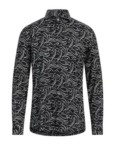 Grey Daniele Alessandrini Man Shirt Black Size 16 Cotton