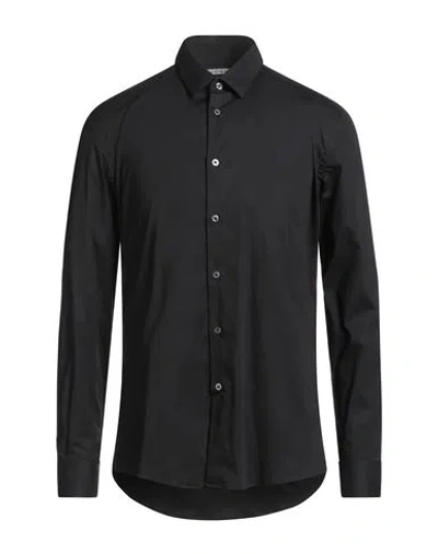 Grey Daniele Alessandrini Man Shirt Black Size 16 ½ Cotton, Elastane