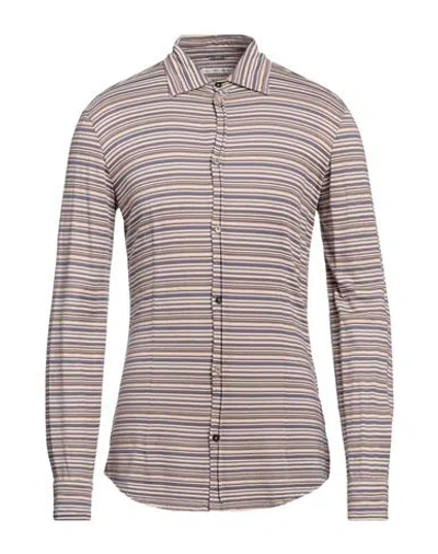 Grey Daniele Alessandrini Man Shirt Blue Size M Viscose, Cotton In Multi