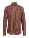Grey Daniele Alessandrini Man Shirt Brown Size 16 Cotton In Brown
