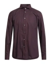 Grey Daniele Alessandrini Man Shirt Burgundy Size 16 Cotton
