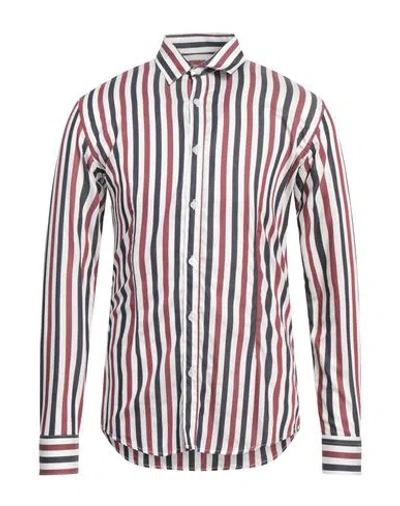 Grey Daniele Alessandrini Man Shirt Burgundy Size 17 Cotton, Polyamide, Elastane In Red