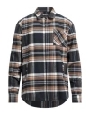 Grey Daniele Alessandrini Man Shirt Camel Size 16 Cotton In Beige