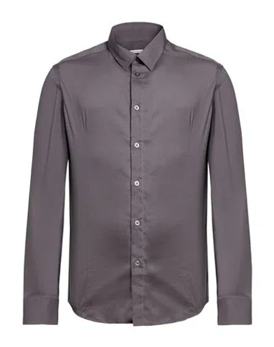 Grey Daniele Alessandrini Man Shirt Charcoal Size 17 Polyamide, Elastane In Gray