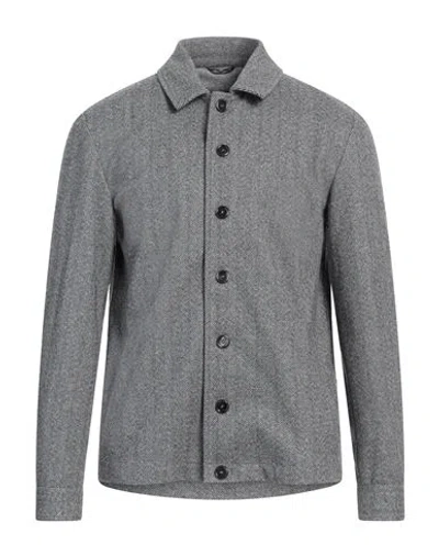 Grey Daniele Alessandrini Man Shirt Charcoal Size 38 Polyester, Elastane