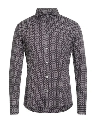 Grey Daniele Alessandrini Man Shirt Dark Brown Size 16 ½ Cotton In Gray