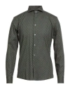 Grey Daniele Alessandrini Man Shirt Dark Green Size 16 ½ Cotton In Black