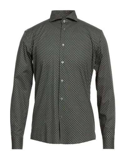 Grey Daniele Alessandrini Man Shirt Dark Green Size 16 ½ Cotton In Black