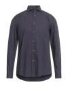 Grey Daniele Alessandrini Man Shirt Dark Purple Size 17 Cotton