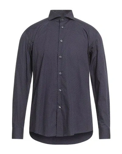 Grey Daniele Alessandrini Man Shirt Dark Purple Size 17 Cotton